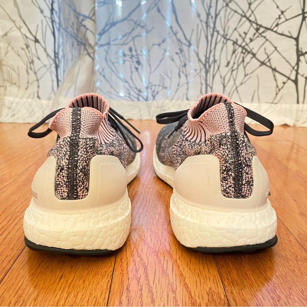 ADIDAS black pink carbon white knit no tongue ULTRABOOST UNCAGED SNEAKERS - Picture 4 of 9